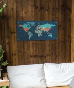 MuchoWow Outdoor-Poster 80x40 Weltkarte - Blau -Gartenaccessoires Verkäufe 2022 5bfad2405e18494a9581682b0176df49