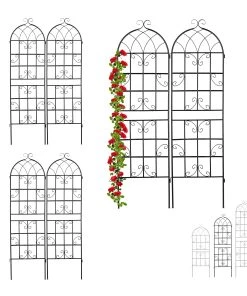 Relaxdays 6 x Rankgitter Vintage 180 x 50 cm - Höhe: 180 cm