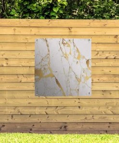 MuchoWow Outdoor-Poster 100x100 Marmor - Gold -Gartenaccessoires Verkäufe 2022 5d0b4c3d45da40e9a98baa16be6e7519