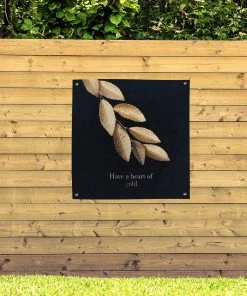 MuchoWow Outdoor-Poster 100x100 Blätter - Gold -Gartenaccessoires Verkäufe 2022 5e5ca306c36640d897067bbf3bc6a3d9