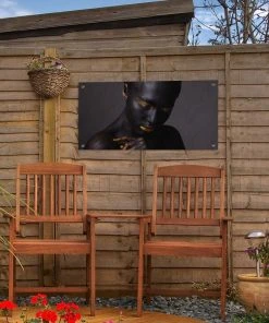 MuchoWow Outdoor-Poster 60x30 Frau - Schwarz - -Gartenaccessoires Verkäufe 2022 603f0d78c828414d83dd693104f9ac53