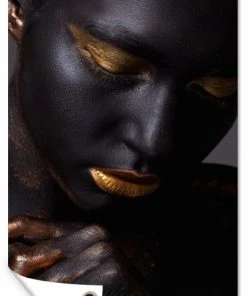 MuchoWow Outdoor-Poster 100x200 Frau - Schwarz