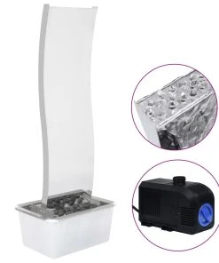 VidaXL Gartenbrunnen - vidaXL Gartenbrunnen mit Pumpe Edelstahl 130 cm Geschwungen