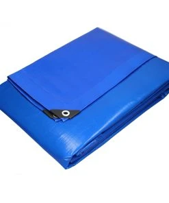 ECD Germany Abdeckplane mit Ösen 3x5 m 260g/m² Blau - Blau - Höhe: 12 cm