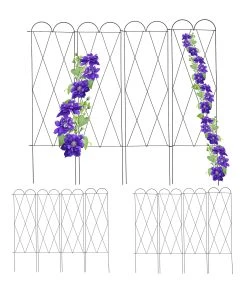 Relaxdays 4-teiliges Rankgitter Rostoptik 3er Set