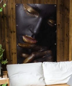MuchoWow Outdoor-Poster 80x120 Frau - Gold - -Gartenaccessoires Verkäufe 2022 6ceb869106394ec292c55c6bb1687f54