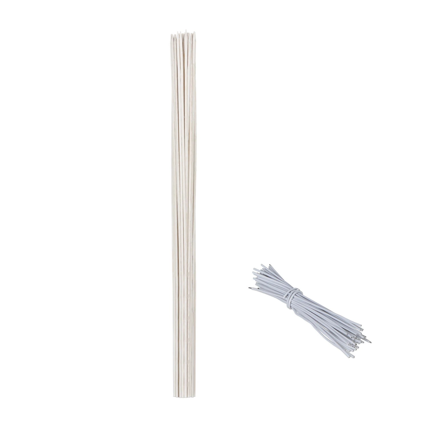 Relaxdays Weiße Pflanzstäbe 90 cm 50er Set 3 Relaxdays Weiße Pflanzstäbe 90 cm 50er Set