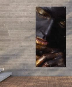 MuchoWow Outdoor-Poster 80x160 Frau - Gold - -Gartenaccessoires Verkäufe 2022 6ec6400498b84170a65ce2dd061a922a