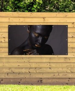 MuchoWow Outdoor-Poster 160x80 Frau - Schwarz -Gartenaccessoires Verkäufe 2022 6fa0efa0ca6145c0bca00c19ac9b12c6