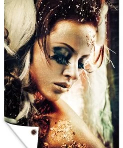 MuchoWow Outdoor-Poster 40x60 Frau - Gold -