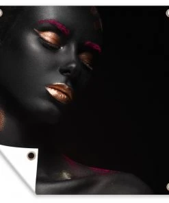 MuchoWow Outdoor-Poster 100x100 Frau - Schwarz