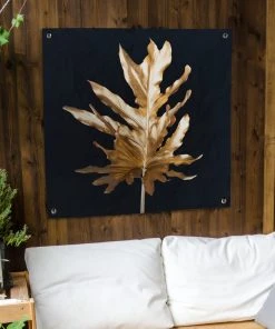 MuchoWow Outdoor-Poster 100x100 Blätter - Gold -Gartenaccessoires Verkäufe 2022 766418a844e641d0bb134bba2b81ba77