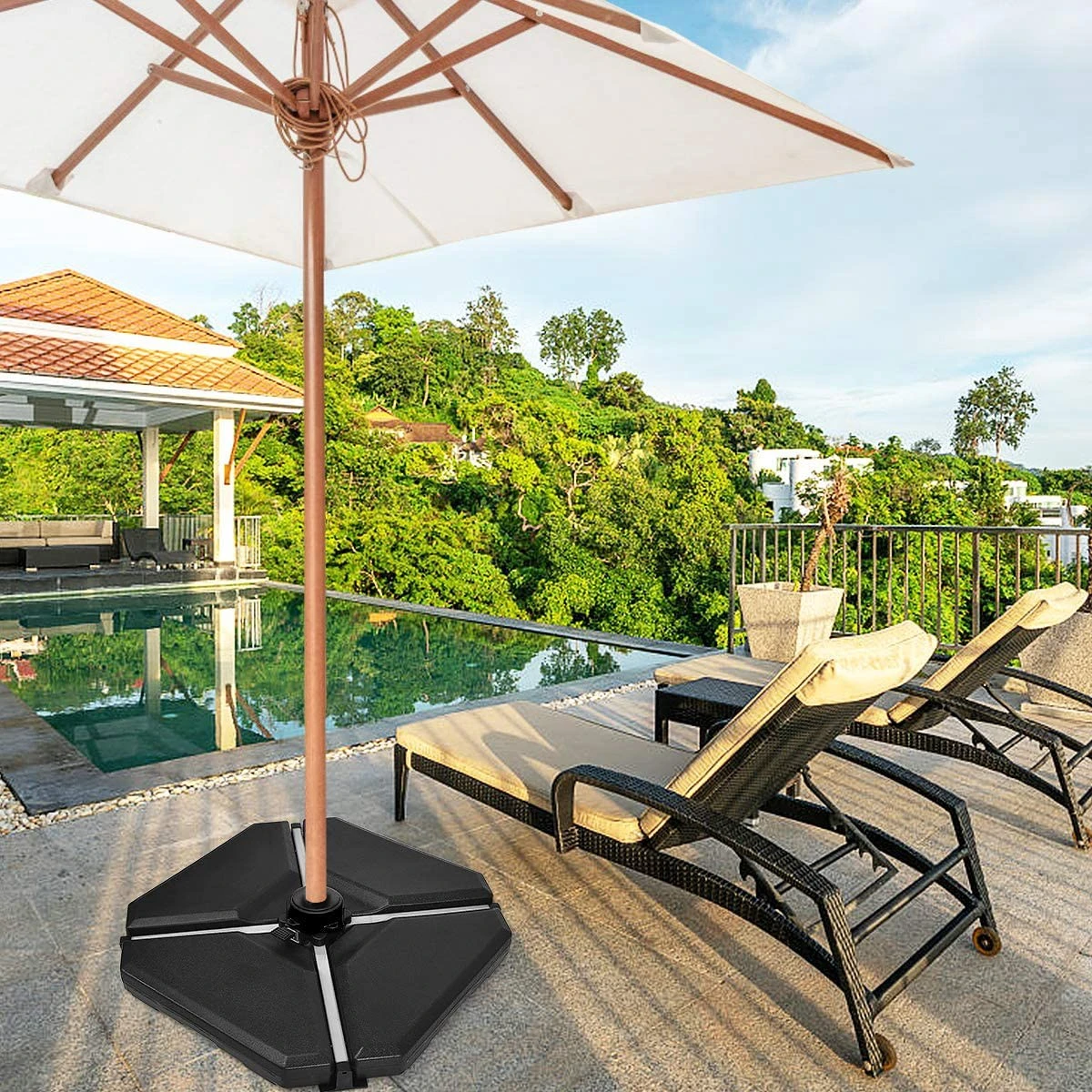 Costway 4-teiliger Sonnenschirmständer 4 Costway 4-teiliger Sonnenschirmständer – Bild 2