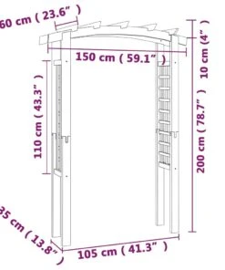 VidaXL Gartenbogen - vidaXL Rosenbogen 150x50x210 cm Holz -Gartenaccessoires Verkäufe 2022 794153d861f24b48a408641edfea49d6