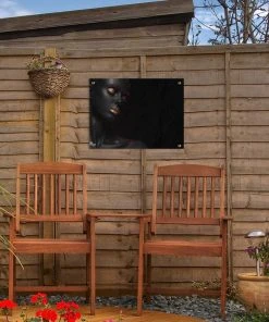 MuchoWow Outdoor-Poster 40x30 Frau - Schwarz - -Gartenaccessoires Verkäufe 2022 7aa3a4046ebe4f1fb32f9b82f0810a3f