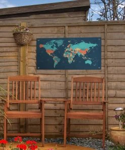 MuchoWow Outdoor-Poster 60x30 Weltkarte - Blau -Gartenaccessoires Verkäufe 2022 7b7453191ef54ec6bde5bcef27d24ba7