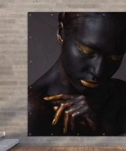 MuchoWow Outdoor-Poster 200x200 Frau - Schwarz -Gartenaccessoires Verkäufe 2022 7e4c86939c764a9aa9f0df3a463772c9