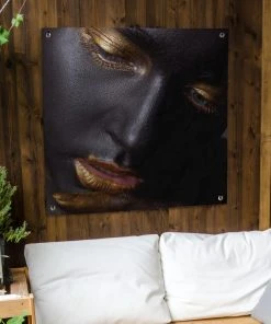 MuchoWow Outdoor-Poster 100x100 Frau - Gold - -Gartenaccessoires Verkäufe 2022 7f5701dce4d348acb429f4cfc58a0a94