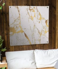 MuchoWow Outdoor-Poster 100x100 Marmor - Gold -Gartenaccessoires Verkäufe 2022 8276508064bd4ac4a1288293a404d0f2