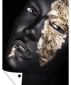 MuchoWow Outdoor-Poster 80x120 Frau - Gold -