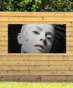 MuchoWow Outdoor-Poster 160x80 Frau - Schwarz -Gartenaccessoires Verkäufe 2022 840b295536b4440d94c705bf8ff6722b