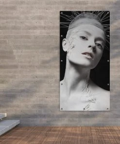 MuchoWow Outdoor-Poster 100x200 Frau - Schwarz -Gartenaccessoires Verkäufe 2022 86613424c68c4e038932443eeee6bbcc