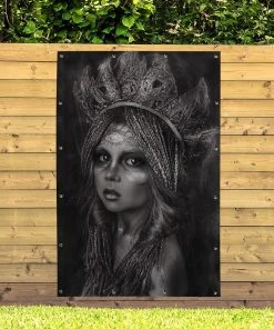 MuchoWow Outdoor-Poster 120x180 Frau - Schwarz -Gartenaccessoires Verkäufe 2022 8766fb5f8c7245c1bf274fb75faa8a12