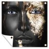 MuchoWow Outdoor-Poster 50x50 Frau - Blattgold