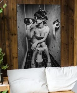 MuchoWow Outdoor-Poster 80x120 Frau - Getränk -Gartenaccessoires Verkäufe 2022 9295b751999641378dff52f94fbc3552