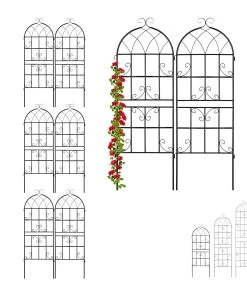 Relaxdays 8 x Rankgitter Vintage 150 x 50 cm - Höhe: 150 cm