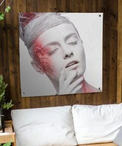 MuchoWow Outdoor-Poster 100x100 Frau - Weiß - -Gartenaccessoires Verkäufe 2022 9d36dbdb5712474d9a149eb6307dd4f7