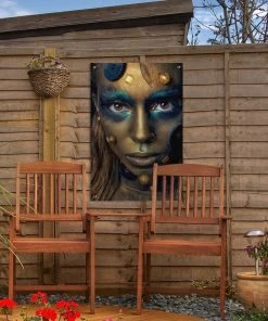 MuchoWow Outdoor-Poster 40x60 Frau - Gold - -Gartenaccessoires Verkäufe 2022 9e0292ce04eb44ad9f13d72e8965677a