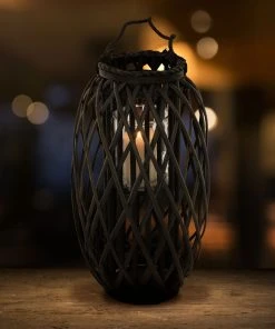 ECD Germany Laterne Ried 50 x Ø 28 cm Schwarz - Schwarz - 30 x 30 x 55 cm - Glas -Gartenaccessoires Verkäufe 2022 9ef5ce27b21741b0b743a3882563da83