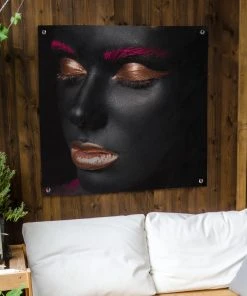 MuchoWow Outdoor-Poster 100x100 Frau - Make-up -Gartenaccessoires Verkäufe 2022 a47bc8e5240b401e817280611aac0827