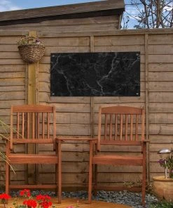 MuchoWow Outdoor-Poster 60x30 Marmor - Schwarz -Gartenaccessoires Verkäufe 2022 a57aa33a2fe74b40bbe34f8018aad5fc