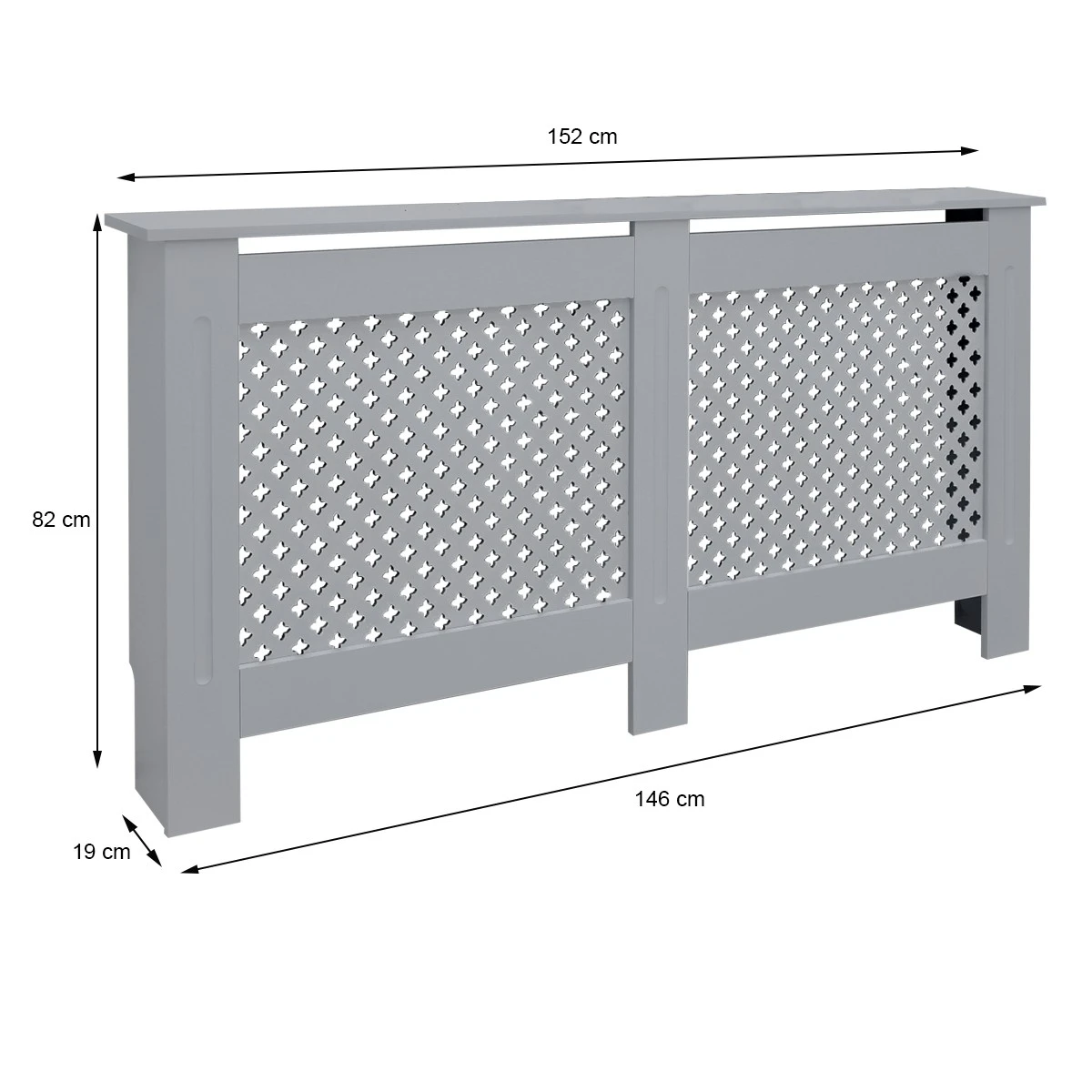 ML-Design Heizkörperverkleidung 152x19x82 cm Grau - 56 x 8 x 155 cm 8 ML-Design Heizkörperverkleidung 152x19x82 cm Grau - 56 x 8 x 155 cm – Bild 6