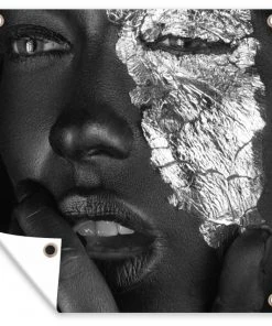 MuchoWow Outdoor-Poster 100x100 Frau - Silber