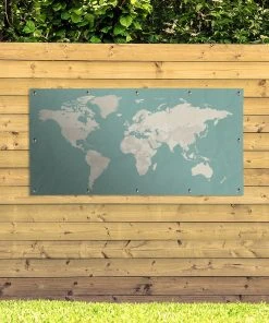 MuchoWow Outdoor-Poster 200x100 Weltkarte - -Gartenaccessoires Verkäufe 2022 ad802709140a48a1b62cf471b4f05223