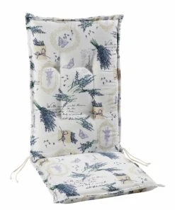 Best Freizeitmöbel Auflage für Hochlehner Selection-Line II - Webstoff - Weiß / Flieder