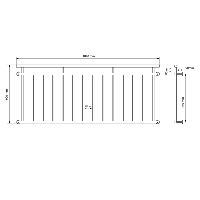 ECD Germany Französischer Balkon Weiß 90x184cm 9 ECD Germany Französischer Balkon Weiß 90x184cm – Bild 7