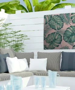 MuchoWow Outdoor-Poster 50x50 Blätter - Rosa - -Gartenaccessoires Verkäufe 2022 b862cad95d964a569b306fb81037a5a0 1