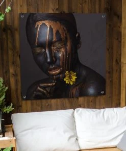 MuchoWow Outdoor-Poster 100x100 Frau - Gold - -Gartenaccessoires Verkäufe 2022 b8801d37f7e14af7a35dd0dc1a83c66b