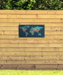 MuchoWow Outdoor-Poster 80x40 Weltkarte - Blau -Gartenaccessoires Verkäufe 2022 b9770541c0aa4ee291987e20b69b6c94