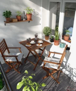 Jardi Sitzkissen Garden Basic (4er-Set) - Weiß -Gartenaccessoires Verkäufe 2022 balkonset mimo ii 3 teilig akazie massiv braun 5195652