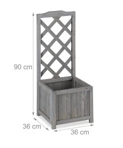 Relaxdays Rankkasten mit Rankgitter grau - 36 x 90 x 36 cm -Gartenaccessoires Verkäufe 2022 bb3b022188f6434bafad1526c5e80ece