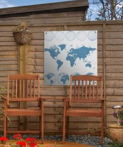 MuchoWow Outdoor-Poster 50x50 Weltkarte - Blau -Gartenaccessoires Verkäufe 2022 bd3df84fe5a34f4f93f8cb3c45ce8301