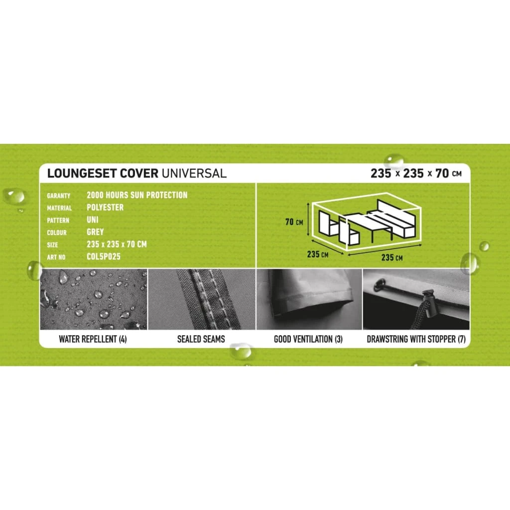 Madison Garten-Lounge-Set-Abdeckung Grau - Madison Garten-Lounge-Set-Abdeckung 235x235x70 cm Grau 14 Madison Garten-Lounge-Set-Abdeckung Grau - Madison Garten-Lounge-Set-Abdeckung 235x235x70 cm Grau – Bild 12