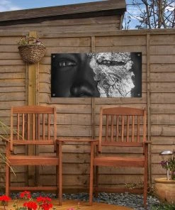 MuchoWow Outdoor-Poster 60x30 Frau - Silber - -Gartenaccessoires Verkäufe 2022 bf5004fc79564c7894b7c3d4562c1cee