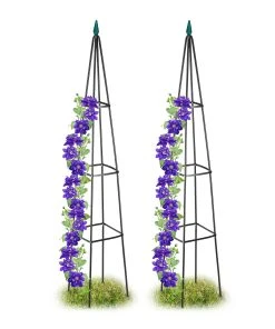 Relaxdays Rankhilfe 2er Set 190 cm schwarz