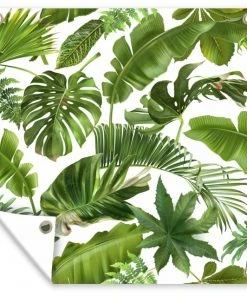 MuchoWow Outdoor-Poster 100x100 Blätter - Weiß